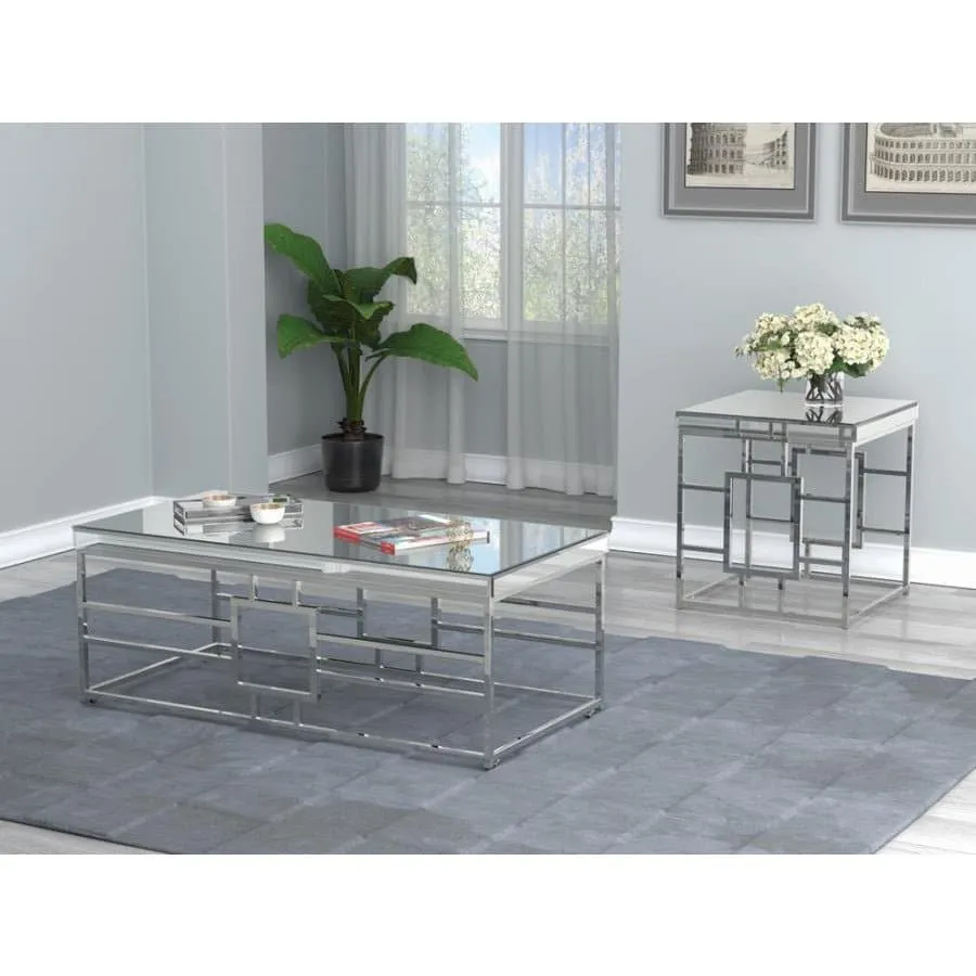 Geometric Frame Coffee Table in Chrome