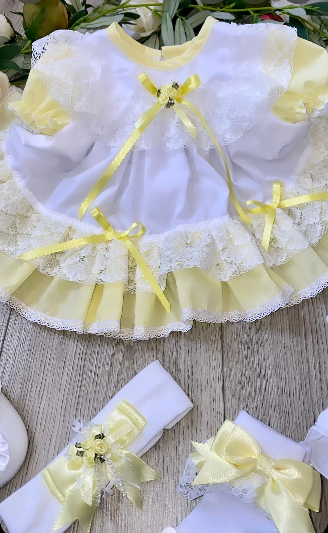 Gillytots Baby Girls Lemon Frilly layered Dress