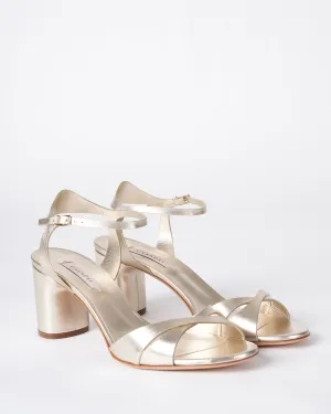 gloria tiffany visione - golden heeled sandal with ankle strap