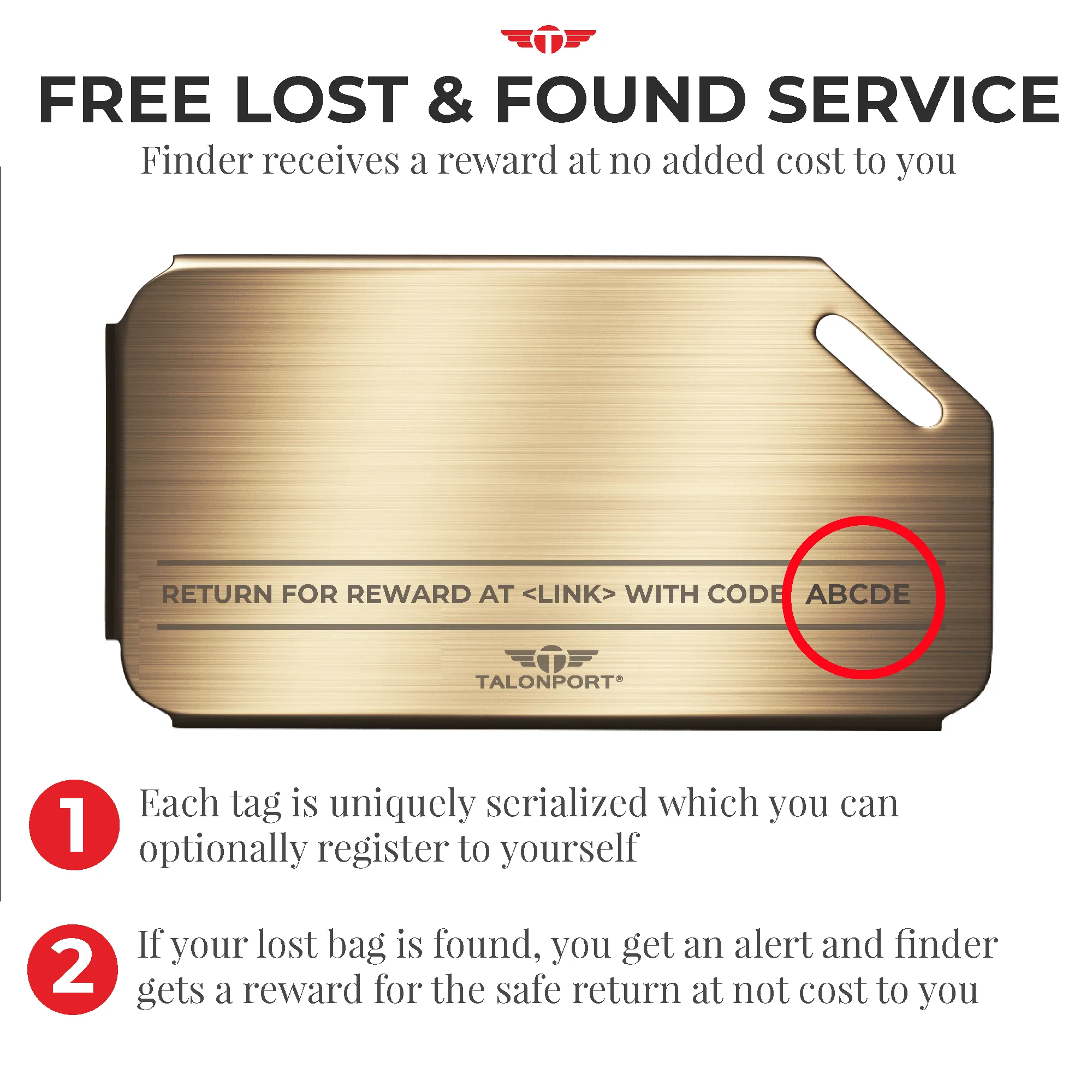 Gold Bronze Four Pack Metal Luggage Tag