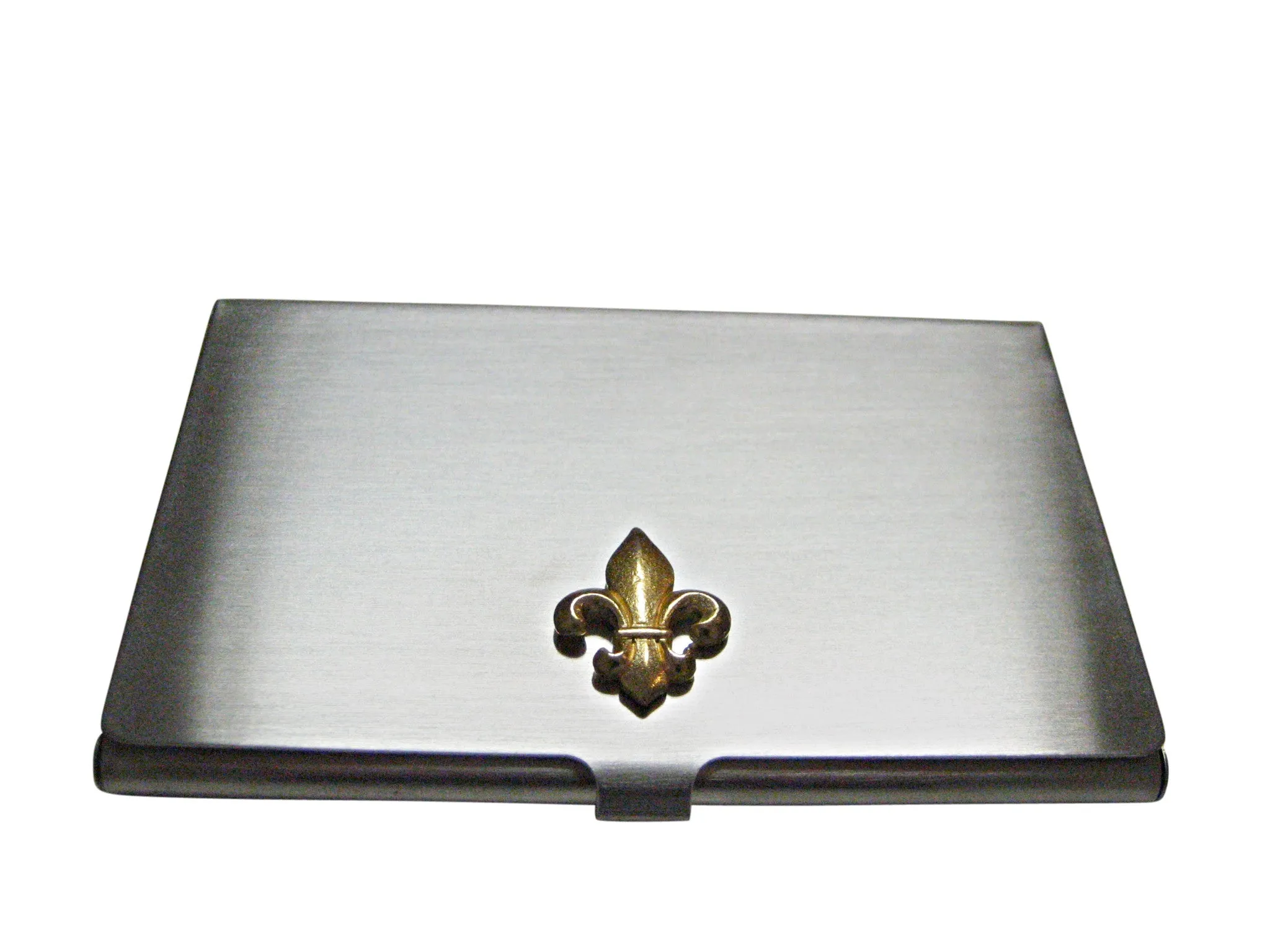 Gold Toned Fleur de Lys Business Card Holder