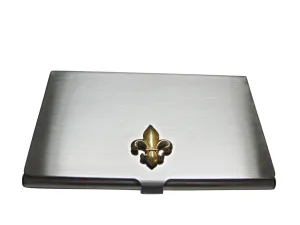 Gold Toned Fleur de Lys Business Card Holder