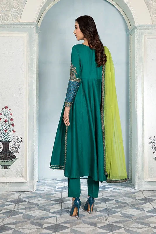 Green Dress Pakistani in Classic Frock Trouser Style