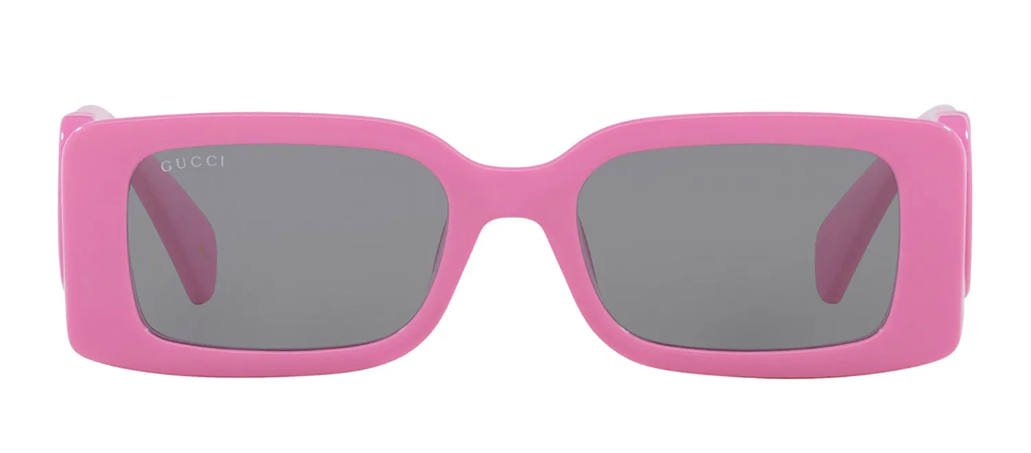 Gucci GG 1325S 006 Rectangle Plastic Pink Sunglasses with Grey Lens