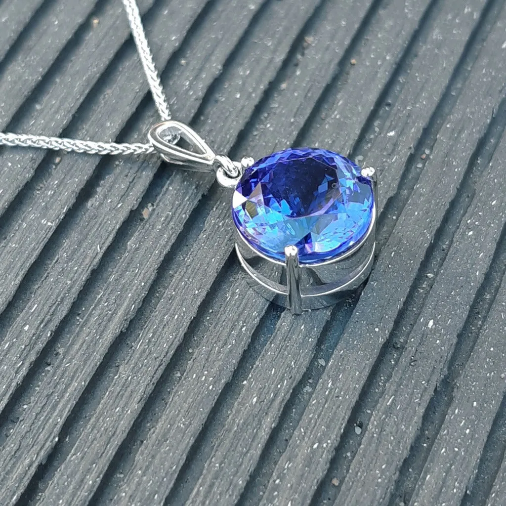 Handcrafted Solitaire Tanzanite Droplet Bale Pendant