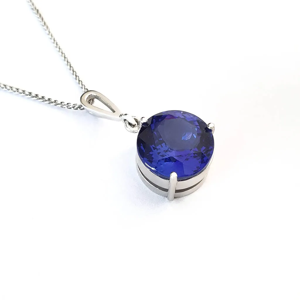 Handcrafted Solitaire Tanzanite Droplet Bale Pendant
