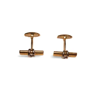 Handsome 14K Two-Tone 2-Tone White Gold Knot Mens Cufflinks