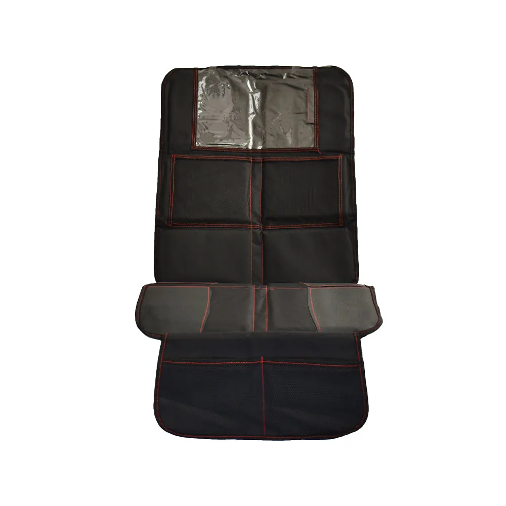 Husă de protecție scaun auto copii MEGA DRIVE 24306, buzunar tabletă și compartimente depozitare, 104x48 cm