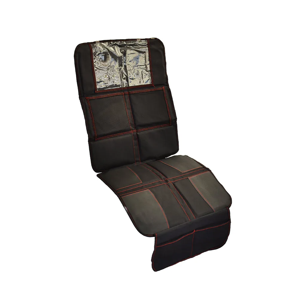 Husă de protecție scaun auto copii MEGA DRIVE 24306, buzunar tabletă și compartimente depozitare, 104x48 cm