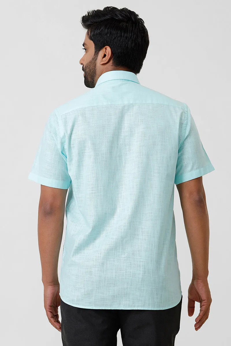 Indo Cotton - Sky Blue Formal Shirts For Men | Ariser