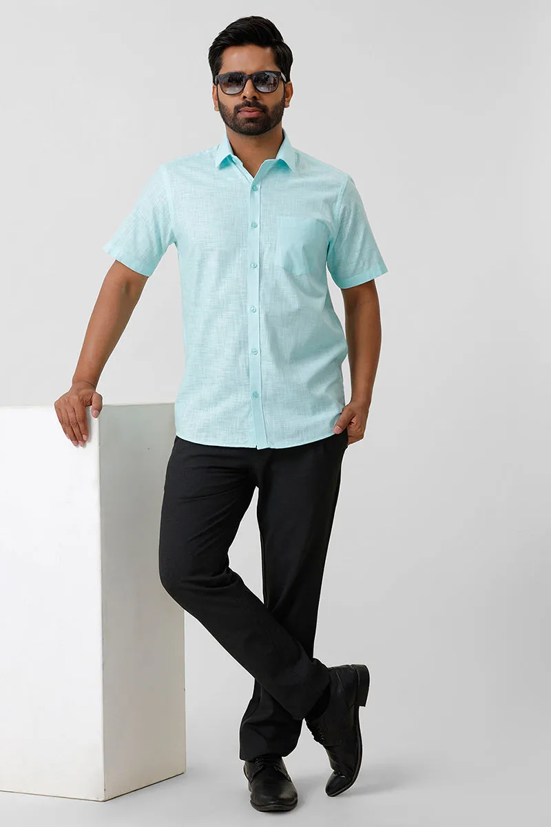 Indo Cotton - Sky Blue Formal Shirts For Men | Ariser