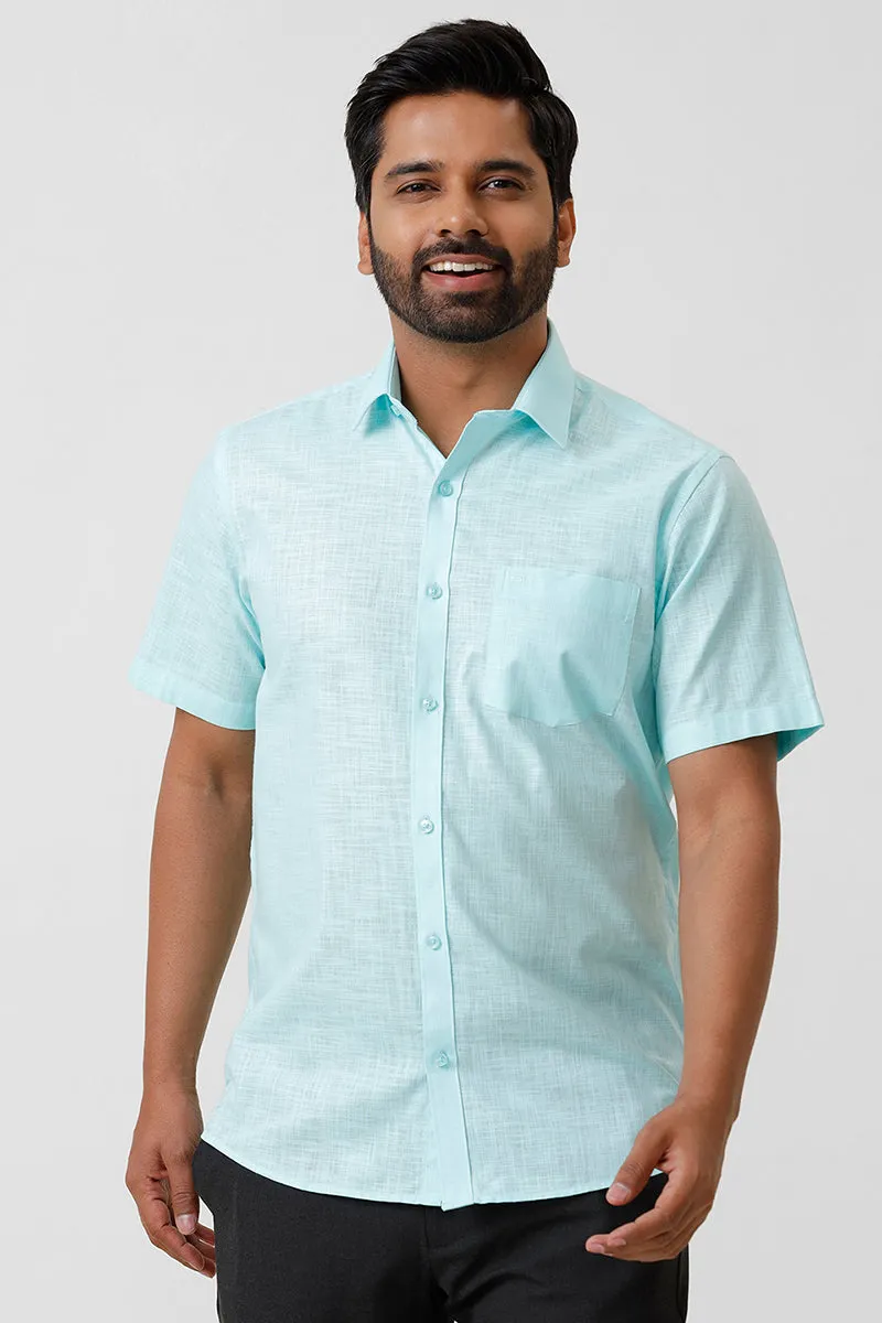 Indo Cotton - Sky Blue Formal Shirts For Men | Ariser