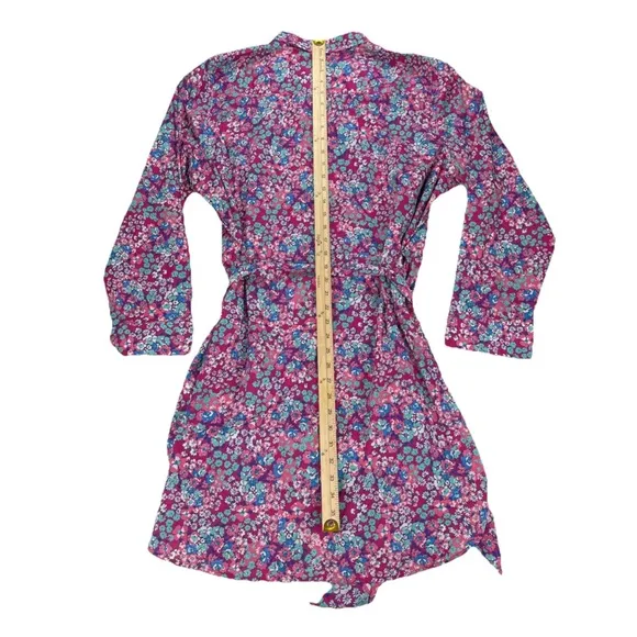 J Crew Dress Womens 2X Floral Shirt Button Up Lightweight Waist Tie Bloomcore