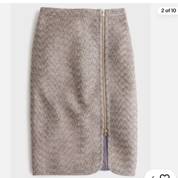 J.Crew lavender Gold Sparkle Tweed Zip Front Skirt size 6 pencil Christmas ready