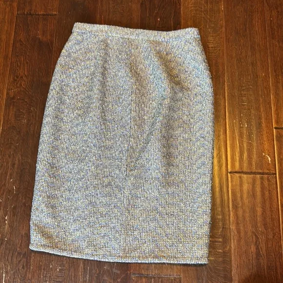 J.Crew lavender Gold Sparkle Tweed Zip Front Skirt size 6 pencil Christmas ready