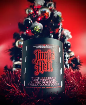 JINGLE HELL | Sweet   Salty Peppermint - 16oz Wood Wick Candle