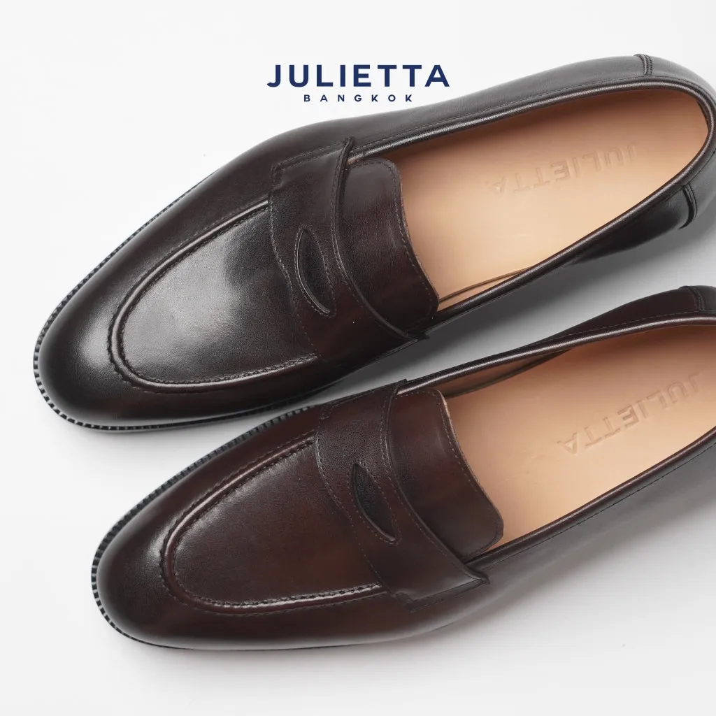 JULIETTA - MULLEN Penny Loafer Calfakin : Brown