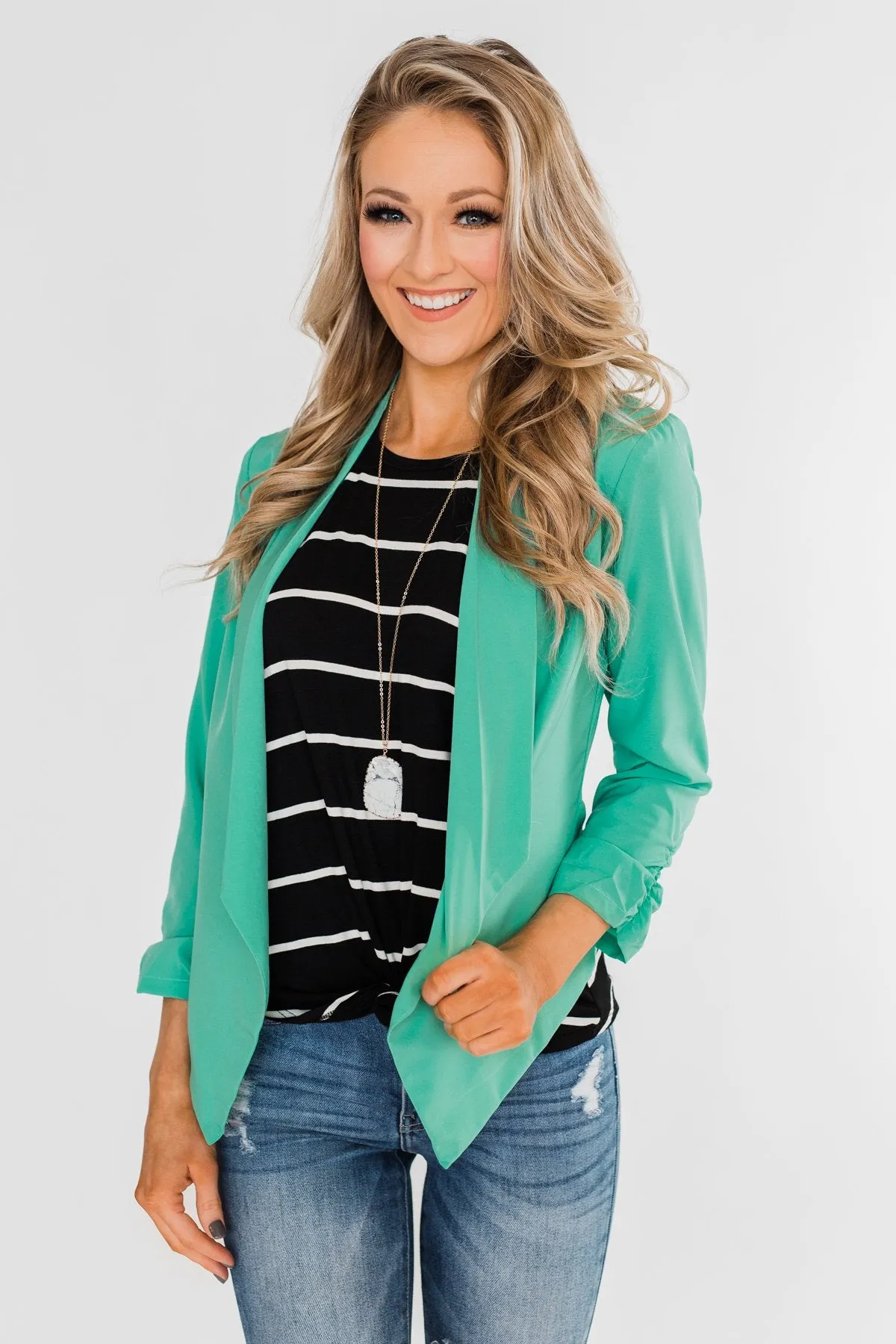 Keep It Professional Blazer- Mint