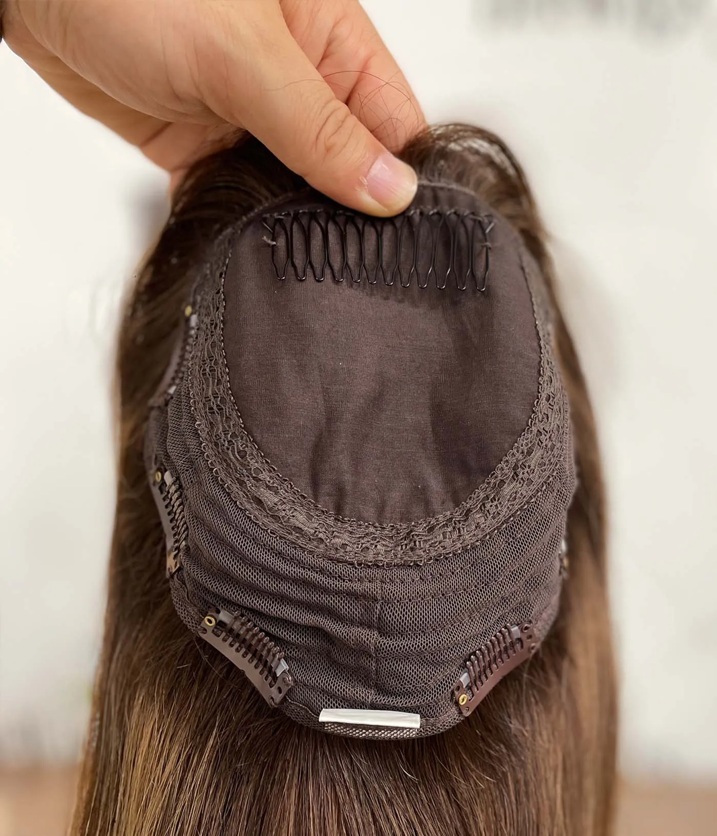 Kippah Fall Sheitel Finest Human Hair Silk Top Toppers - #July