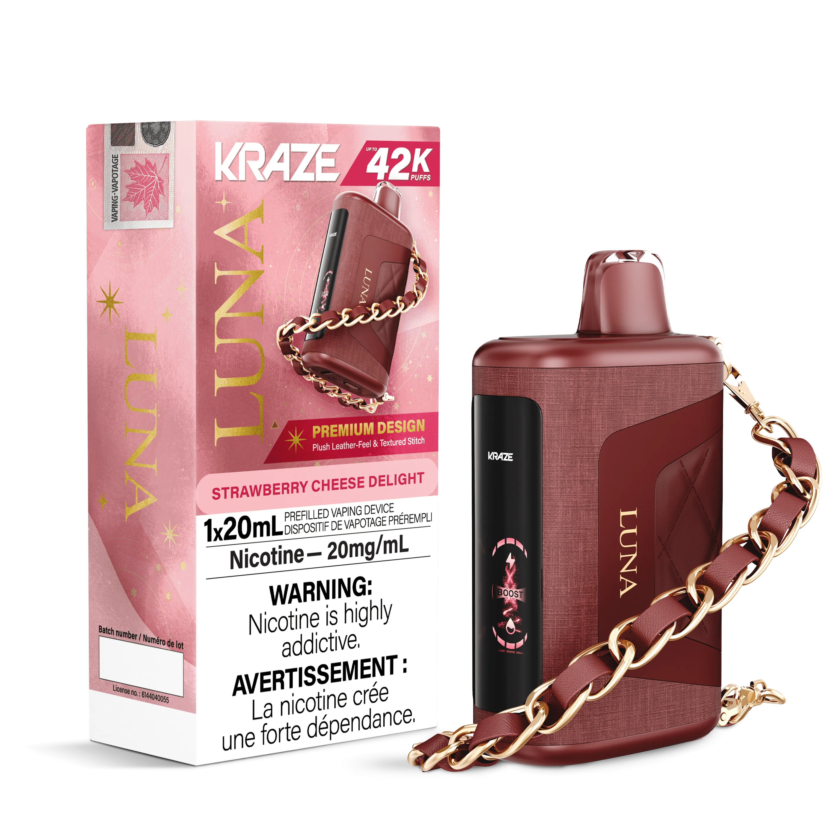 Kraze Luna - Strawberry Cheese Delight Disposable Vape