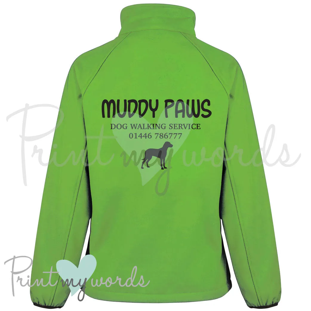 Ladies Personalised Softshell Jacket - Dog Walking Business 2