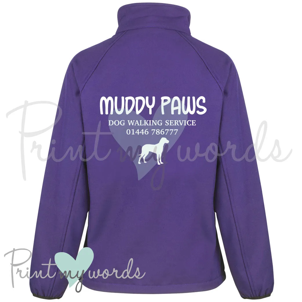 Ladies Personalised Softshell Jacket - Dog Walking Business 2