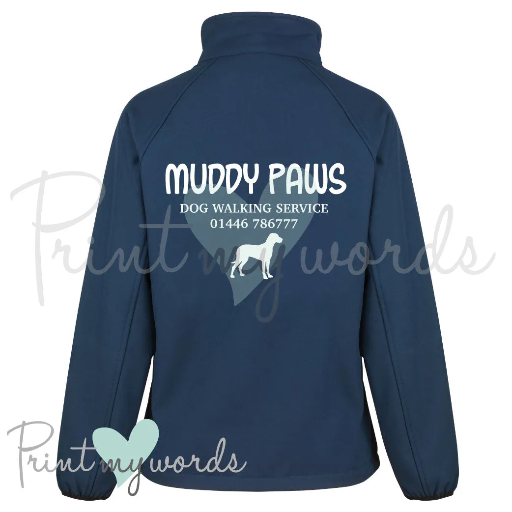 Ladies Personalised Softshell Jacket - Dog Walking Business 2