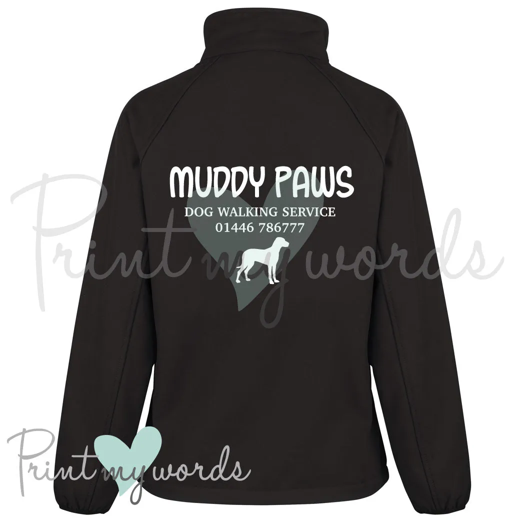 Ladies Personalised Softshell Jacket - Dog Walking Business 2
