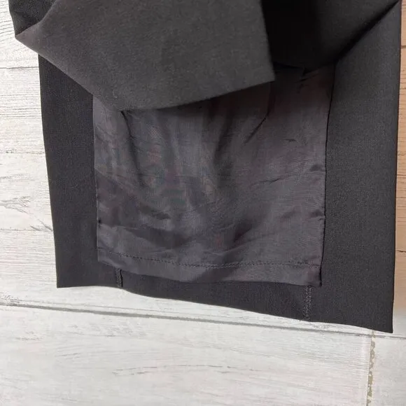 Lafayette 148 New York Skirt Womens Size 4 Black Wool Blend Double Vent Pencil