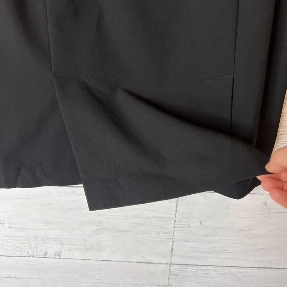 Lafayette 148 New York Skirt Womens Size 4 Black Wool Blend Double Vent Pencil