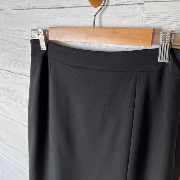 Lafayette 148 New York Skirt Womens Size 4 Black Wool Blend Double Vent Pencil