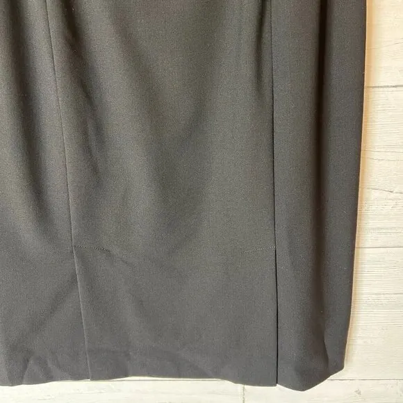 Lafayette 148 New York Skirt Womens Size 4 Black Wool Blend Double Vent Pencil