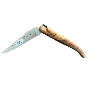 Laguiole en Aubrac Luxury Handcrafted Plated Multipurpose Knife, Full Olivewood Handle, 4.75-Inches