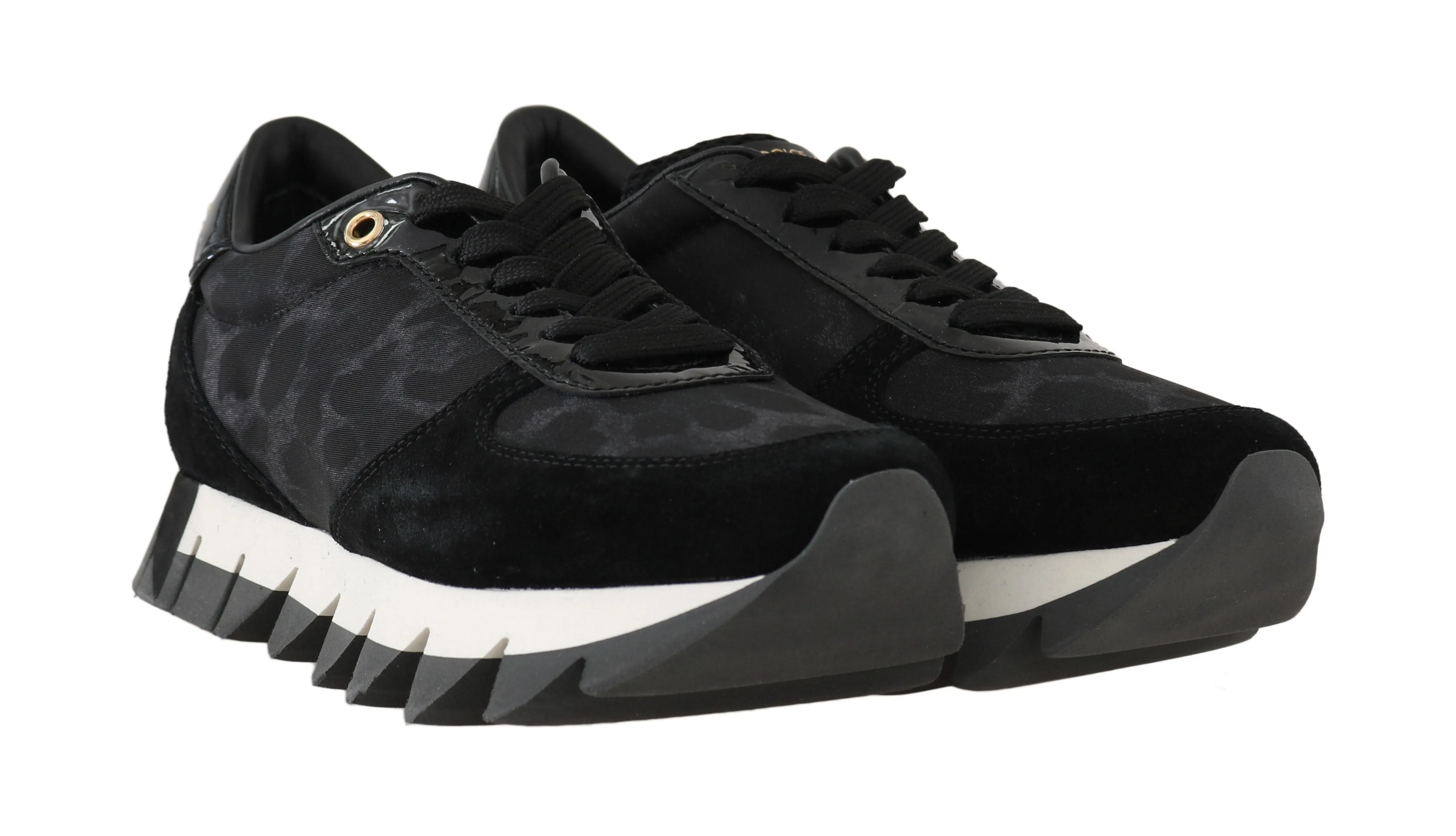 Leather Black Leopard Sneakers