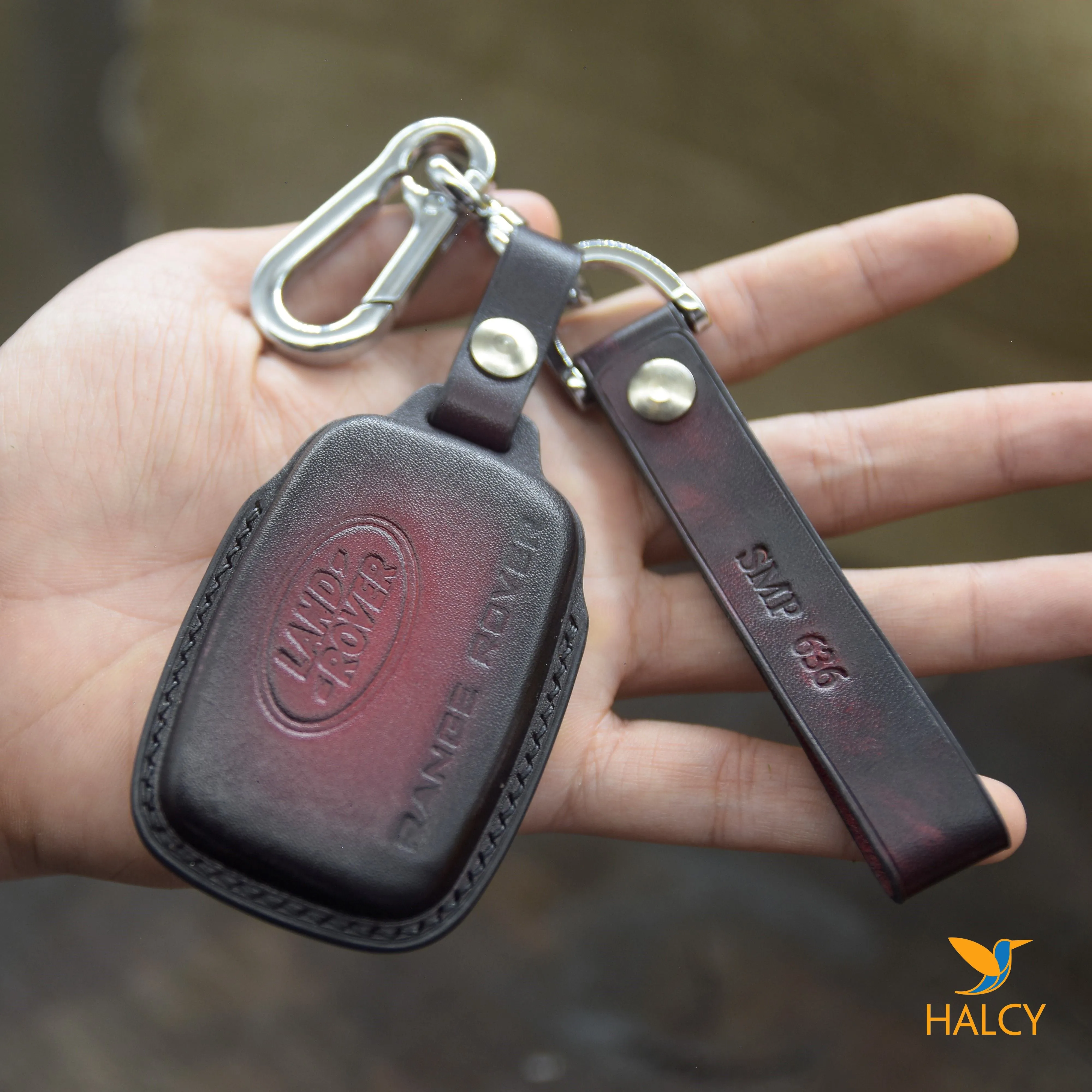 Leather Car Key Fob Cover For Land Rover, Range Rover Sport Evoque, Velar Discovery, Hse Land Rover lr3 lr2 lr4, Personalized name tag