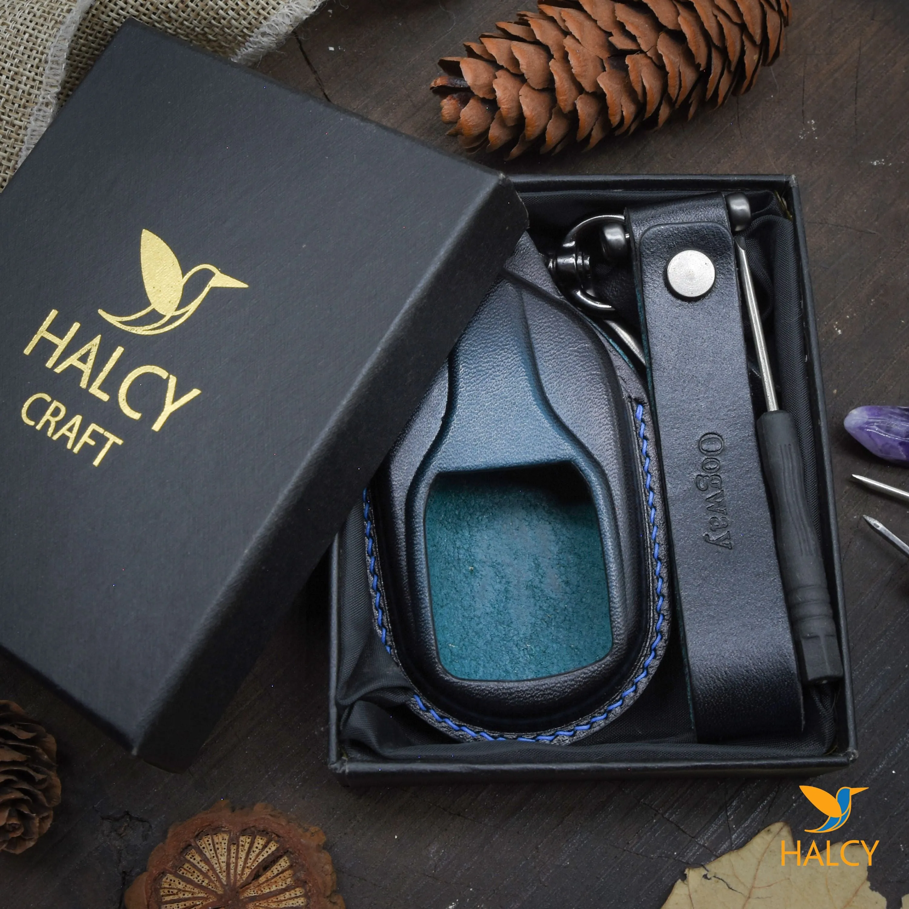 Leather Car Key Fob Cover For Maserati