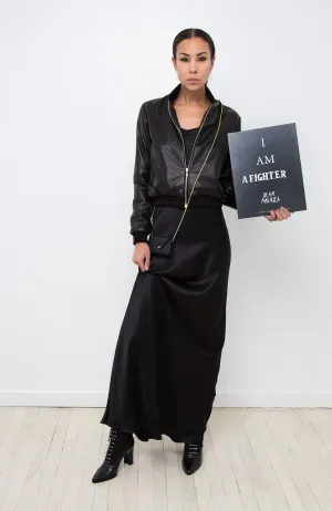 Leather Club Jacket & Bias Cut Slip Dress