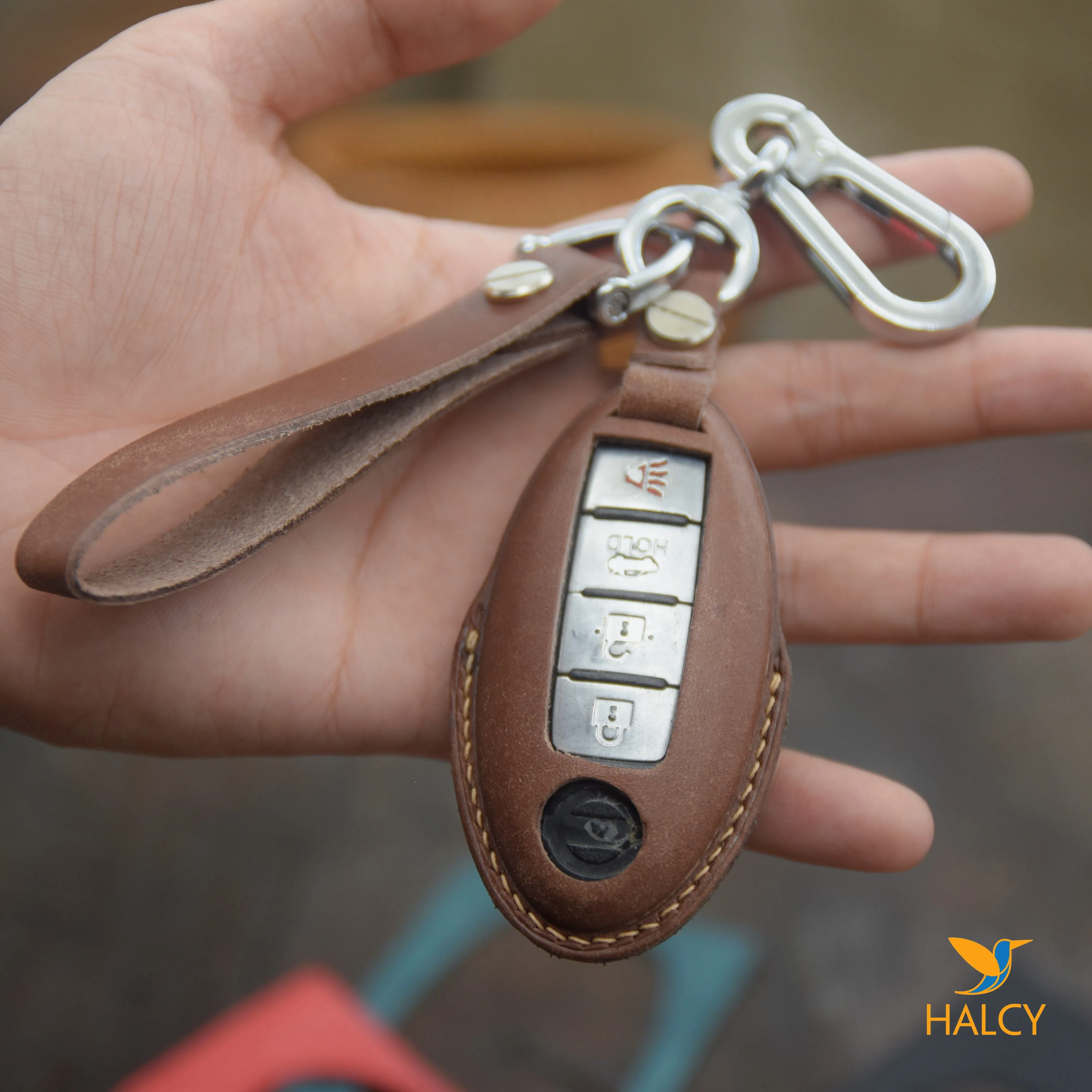 Leather Key Fob Cover fit for Nissan & Infiniti