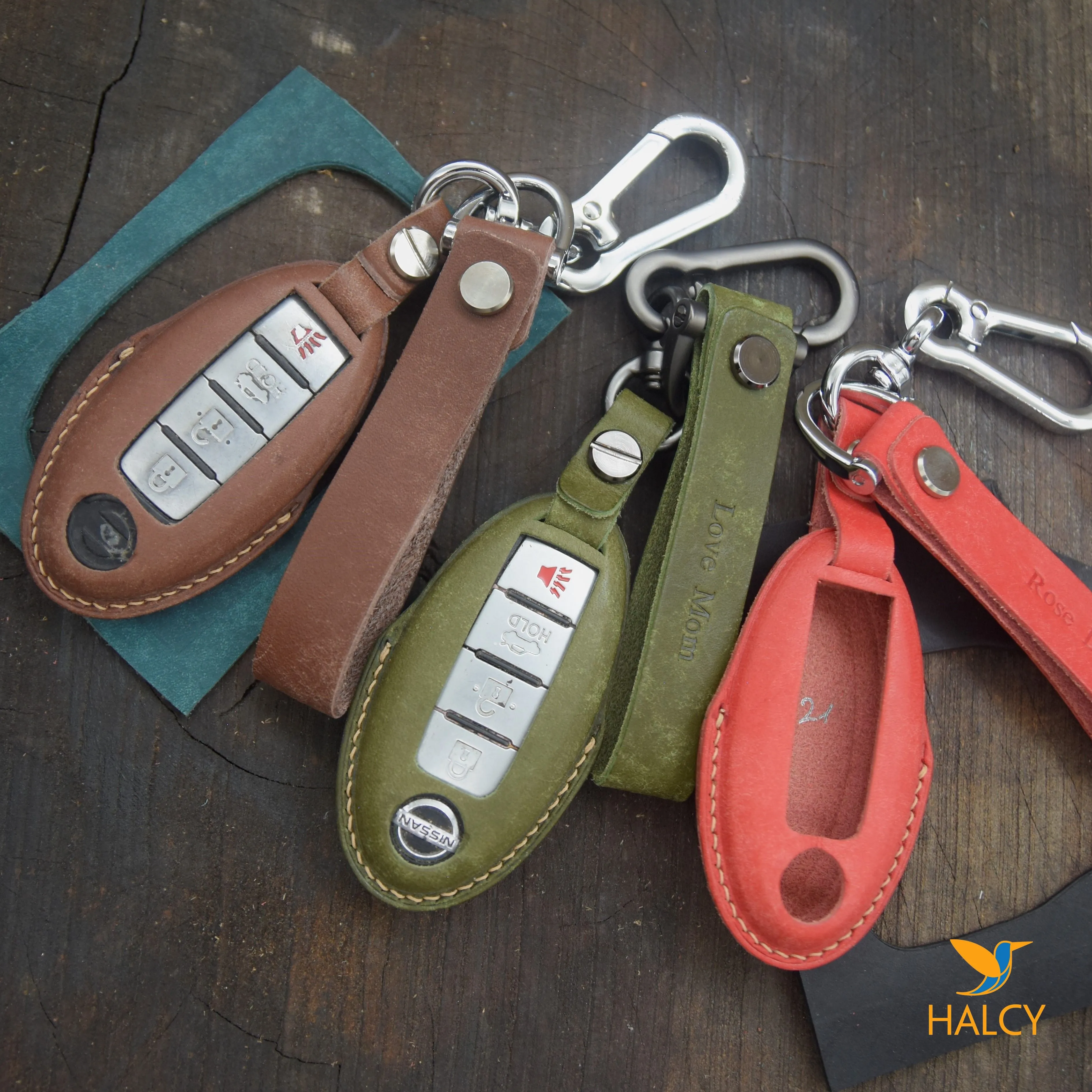 Leather Key Fob Cover fit for Nissan & Infiniti