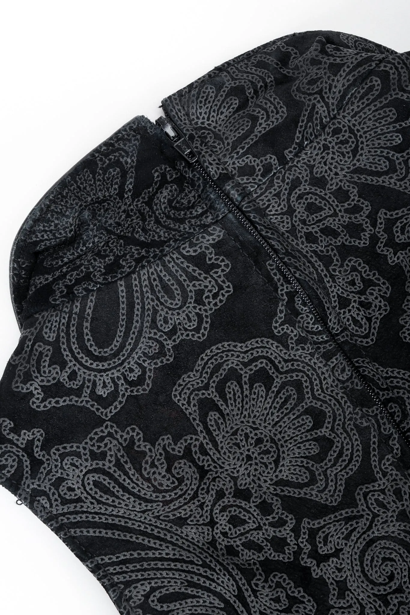 Leather Paisley Tuxedo Dress