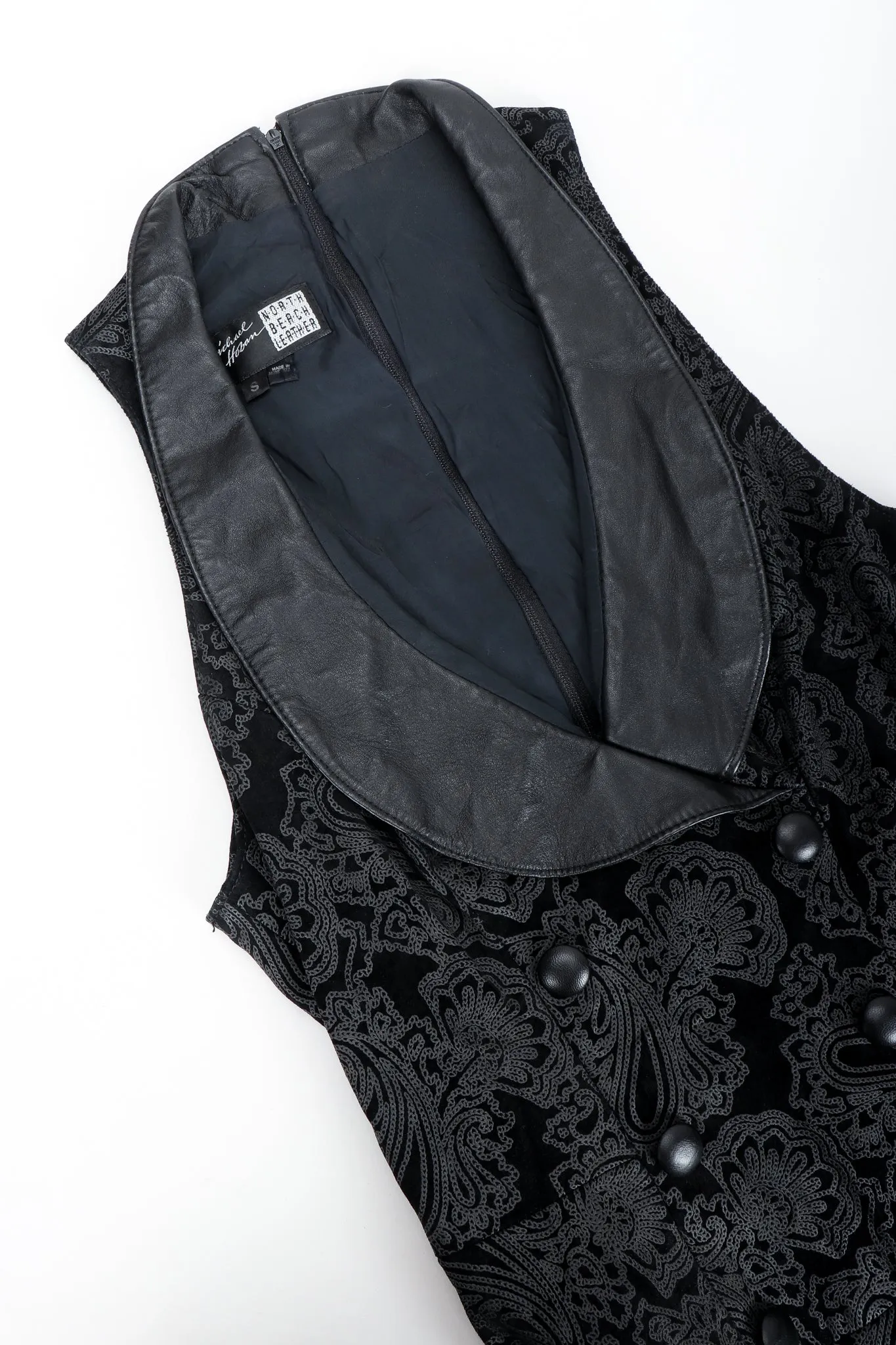 Leather Paisley Tuxedo Dress