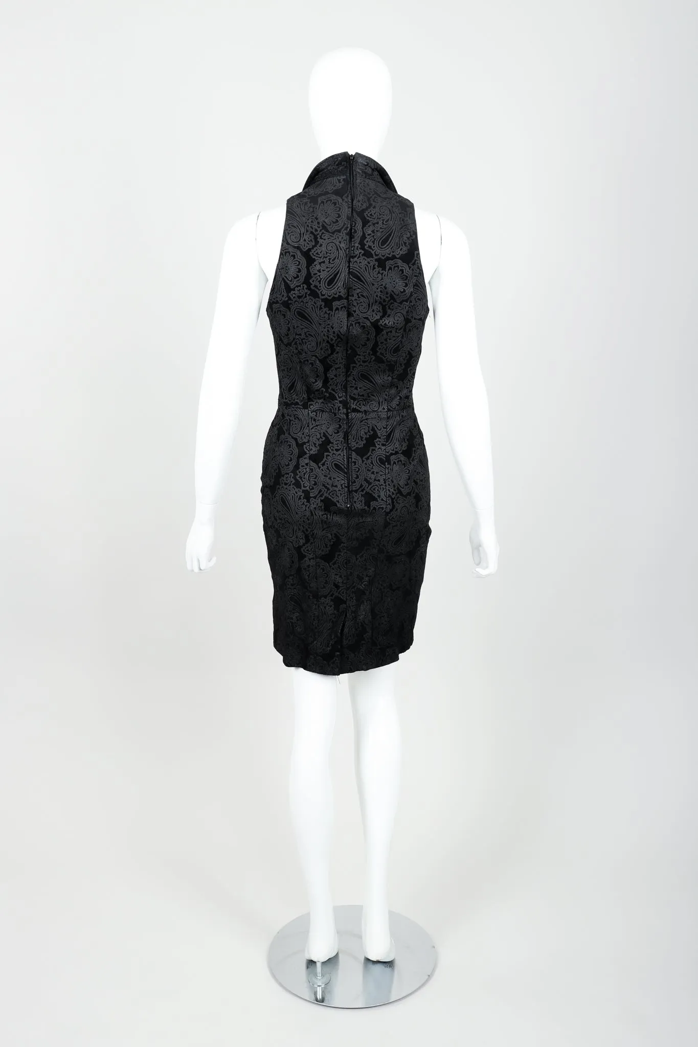 Leather Paisley Tuxedo Dress