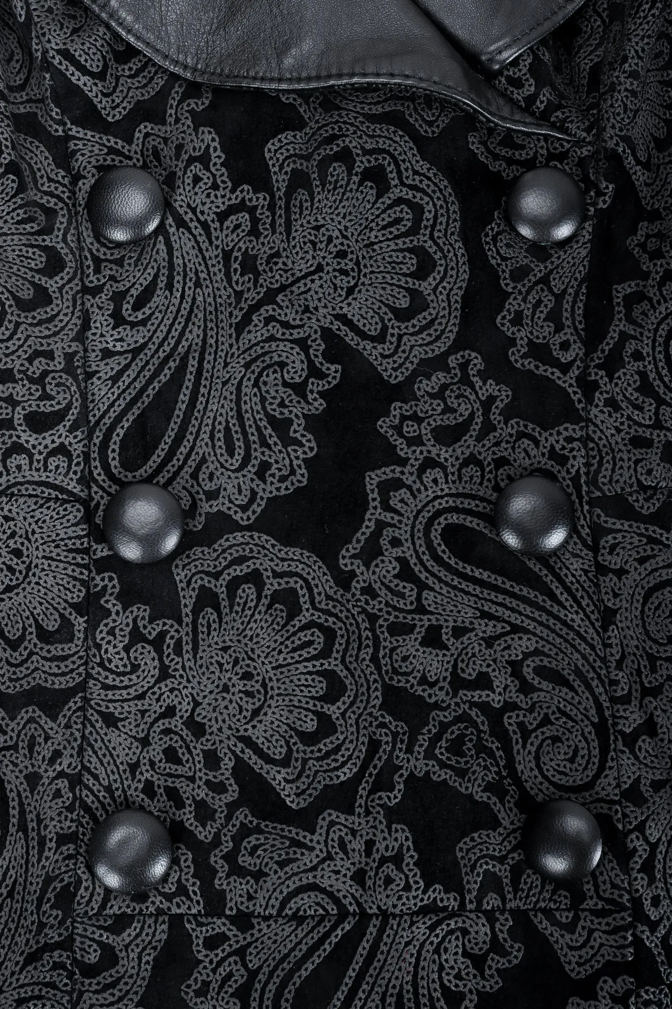 Leather Paisley Tuxedo Dress