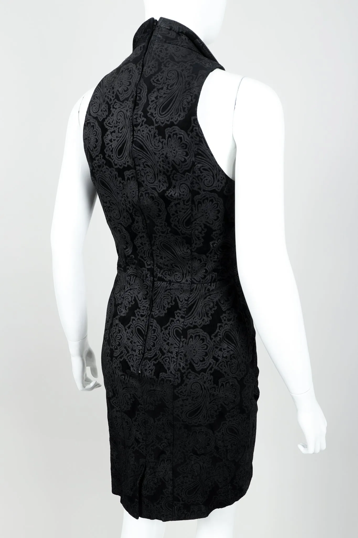 Leather Paisley Tuxedo Dress