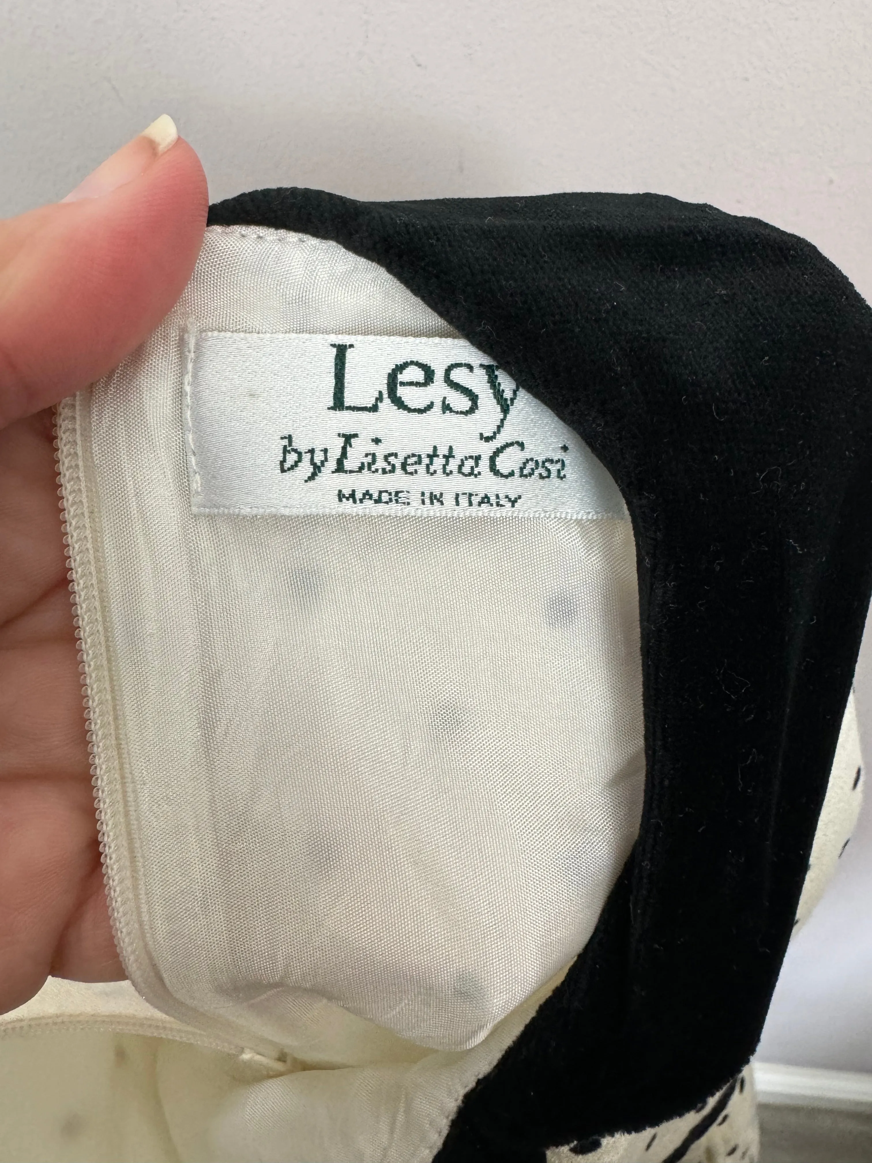 Lesy Ivory Spot Party Dress 3y but sizing 24m