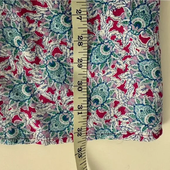 LOFT Floral Button Pull-on Midi Skirt Women’s size Medium Pink Blue Green colors