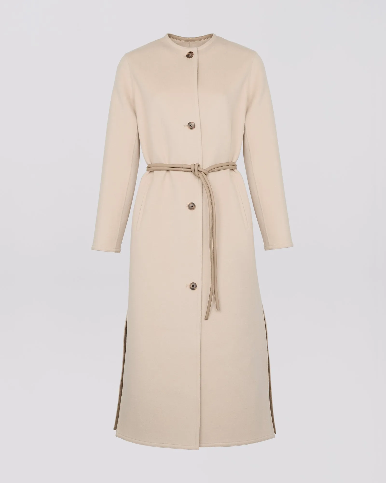 Long double-sided cashmere coat