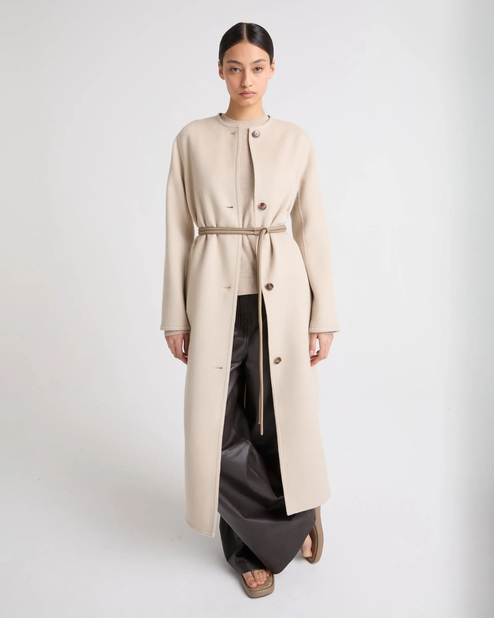 Long double-sided cashmere coat