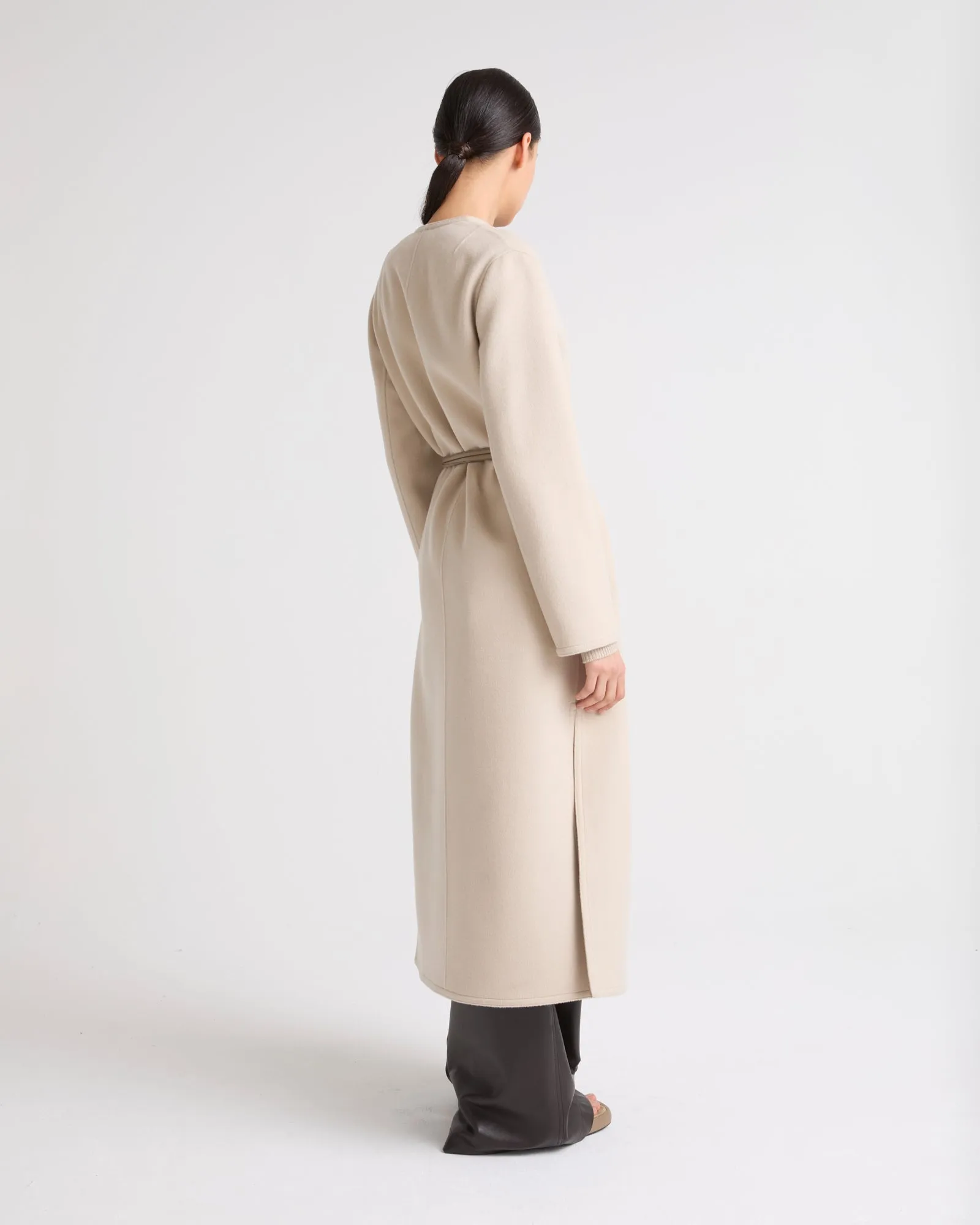 Long double-sided cashmere coat