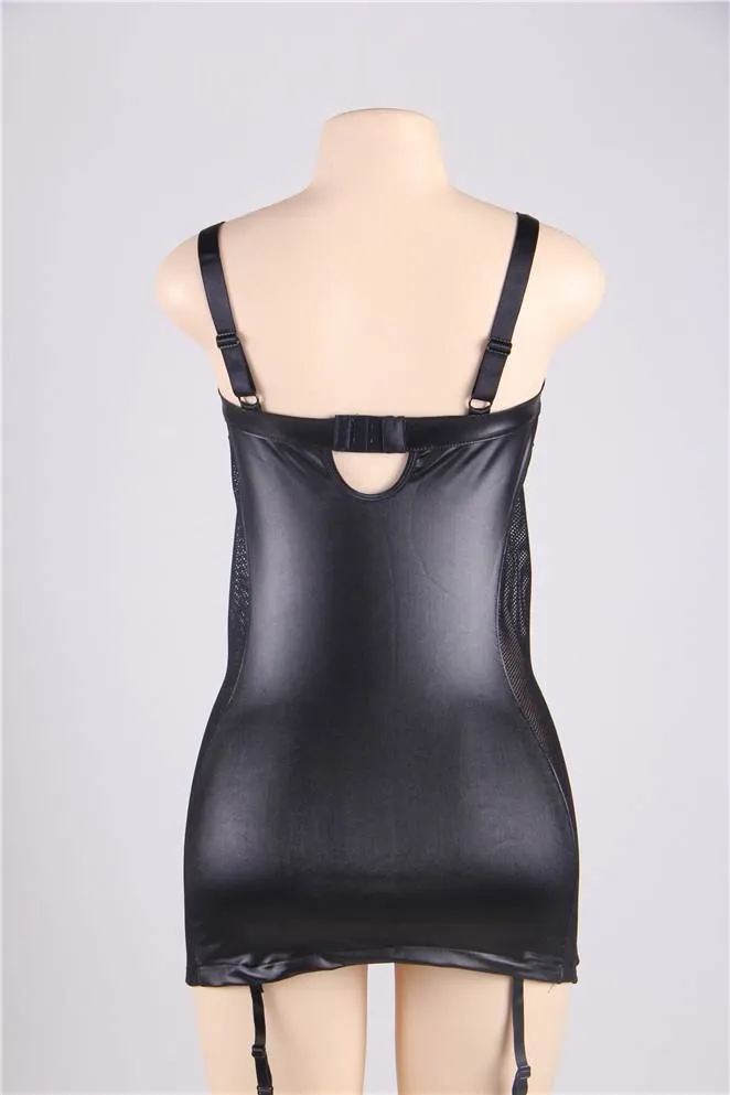 Look Black Sexy Egypt Leather Dress